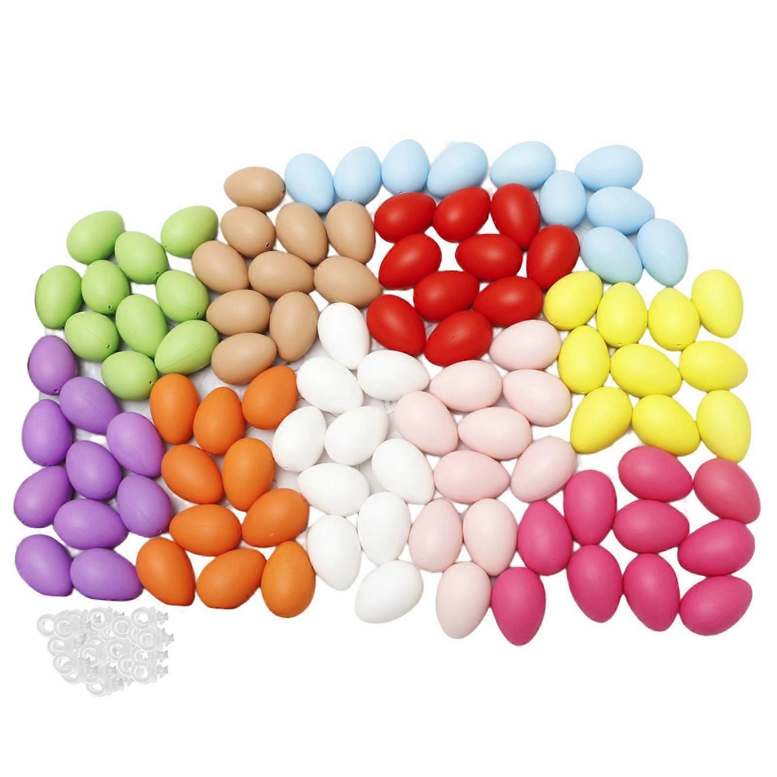 1 Set Easter Eggs Random Color Smooth Surface Realistic Reusable 100 Pieces DIY Colorfast Create Atmosphere Easter Eggs Pendants Easter Supplies