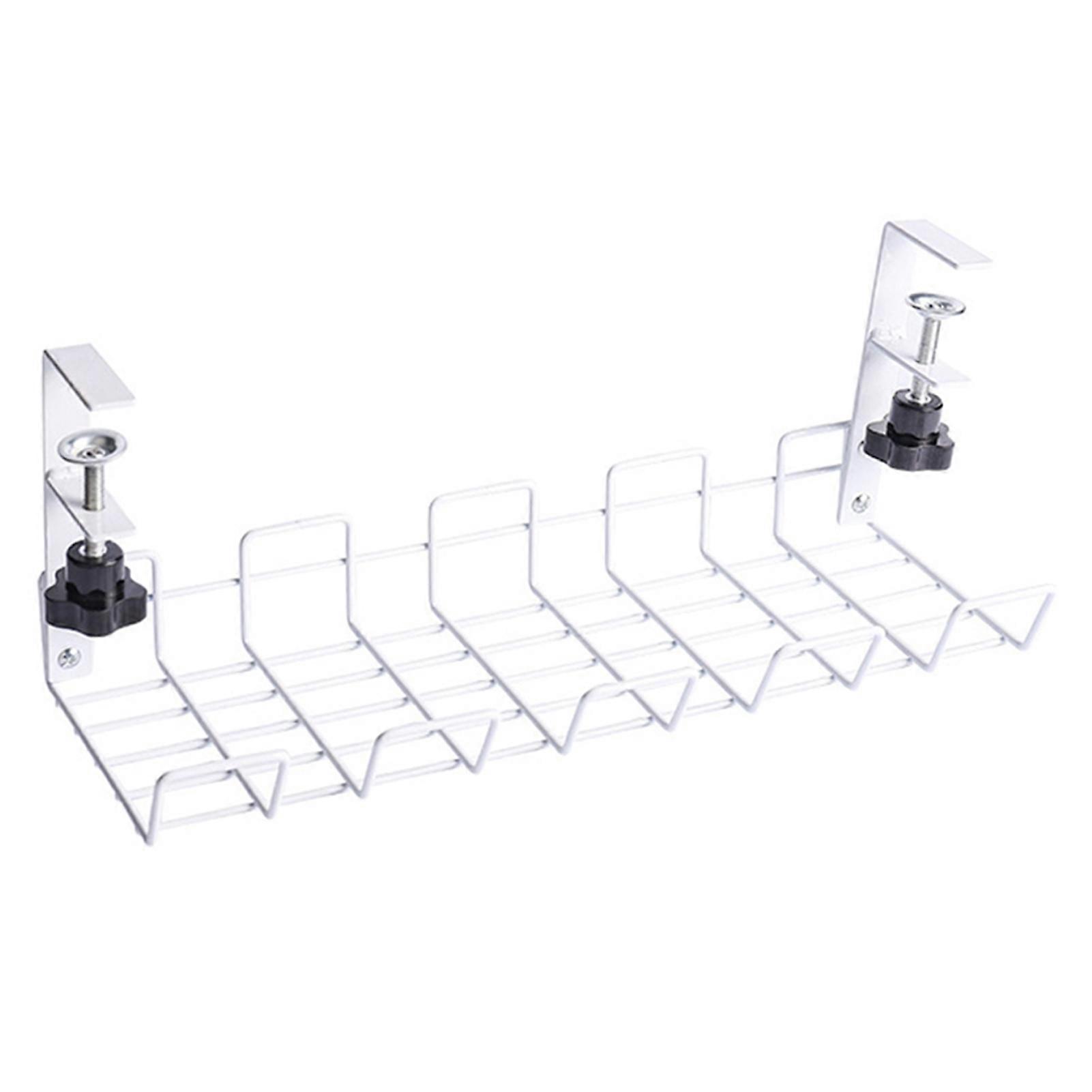 Cable Management Tray Rustproof No Drilling Metal Large Capacity Under Desk Cord Organizer for Home