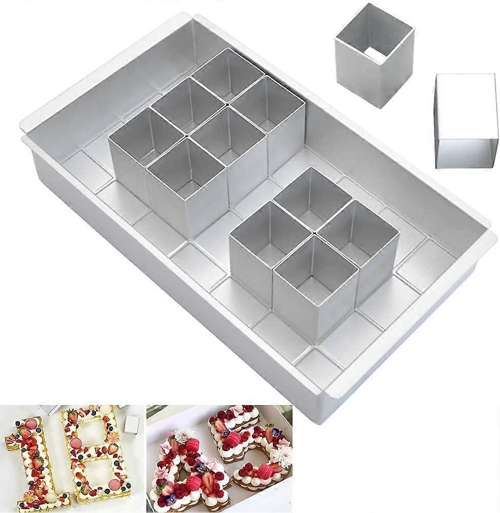 Kuchenformen, Digitale Backform Digitale Kuchenform Bewegliche Quadrate Formbleche, Zahlen- und Buchstabenkuchenform DIY-Backen