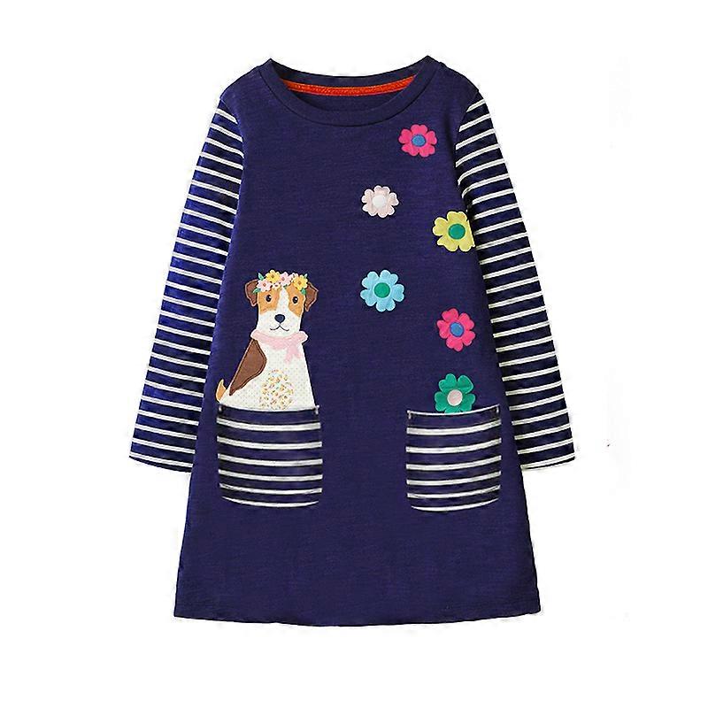 2-8T Hot Selling Children's School Dresses With Pockets Pen Embroidery Long  Sleeve Autumn Kids Preppy Style Dress | Fruugo NO