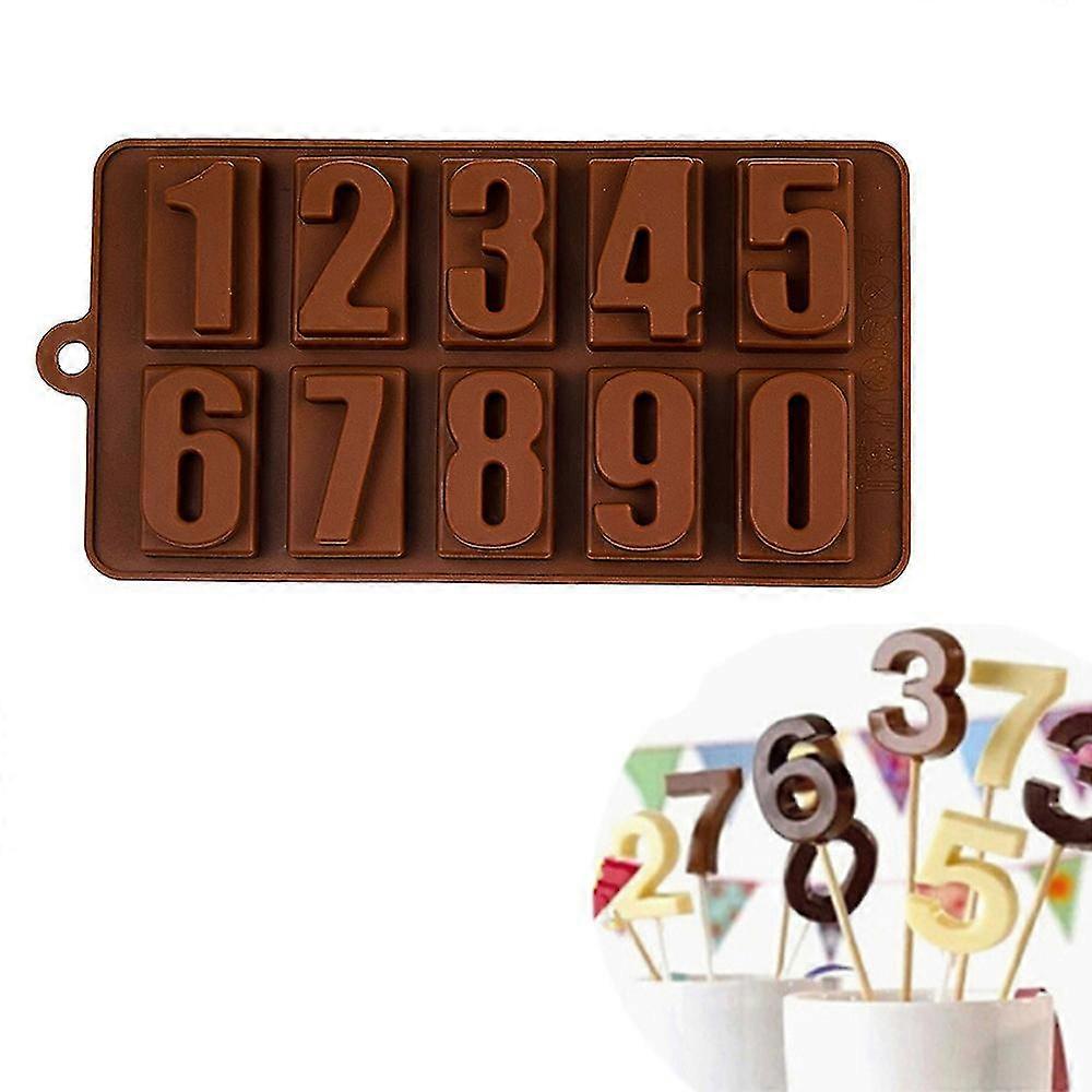 Number 0-9 3d Silicone Mold - Candy Mold,cube Shell Molds,cake Baking Mold