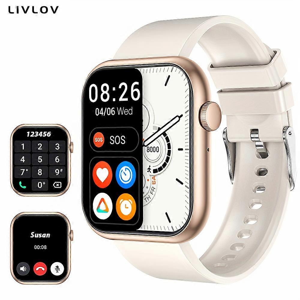 JUEGE* Smart Watch With Wireless Call (Dial/Answer/Reject)/AI Voice For Android IPhone, 2.01'' Touch Screen Smart Watch For Women Men, Waterproof Spor