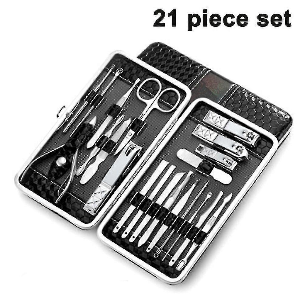 21 Pcs Clippers Pedi Kit Less Steel Mani Kit