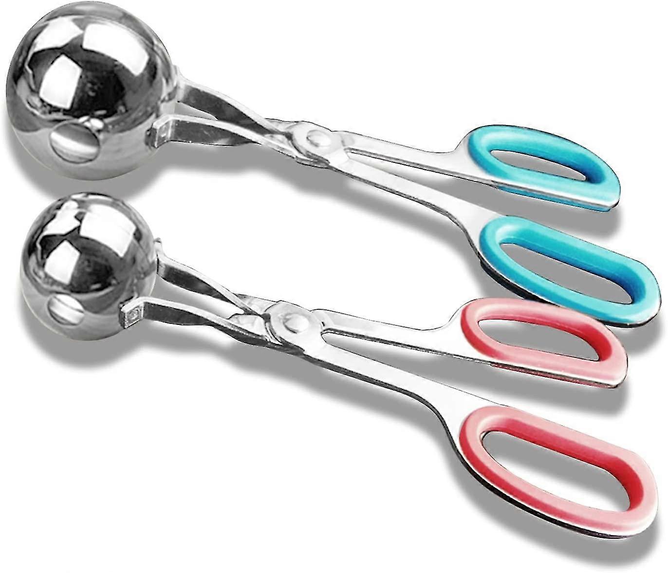 Meatball Maker, 2 Piece Non-Stick Meatball Maker With Removable Non-Slip Handle, Stainless Steel Meatball