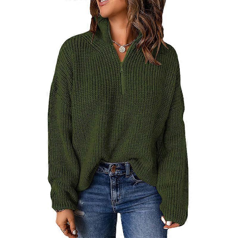 Mode Army Green Damen warmer Pullover Strick unter Top-Pullover getragen