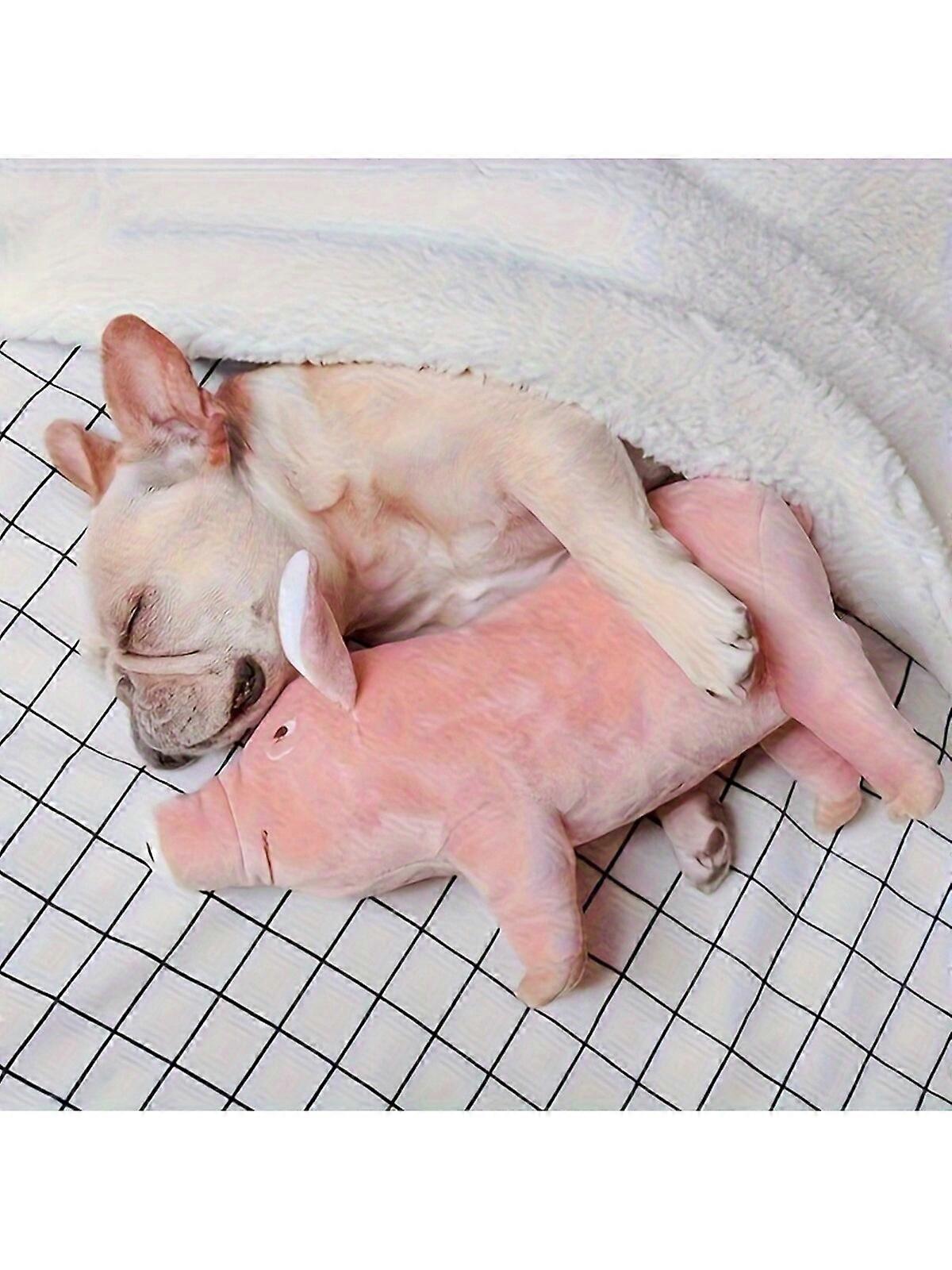 1pc Cute Pig Design Pet Grinding Teeth Squeaky Plush Toy, Durable Chew Toy For Dog Interactive Supply