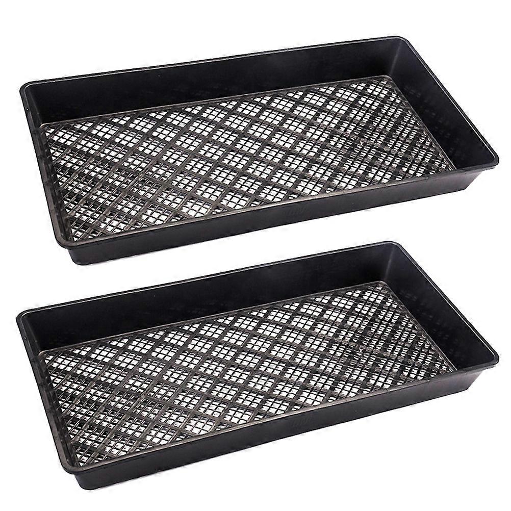 2 pcs Plastic Seedling Tray Seed Starters Growing Trays Mesh Bottom for Microgreens Soil Blocks Wheatgrass