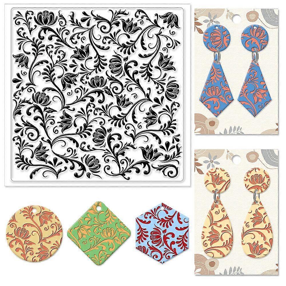 Silicone Clay Texture Mat Clay Modeling Pattern Pad Vine 140x140x3mm