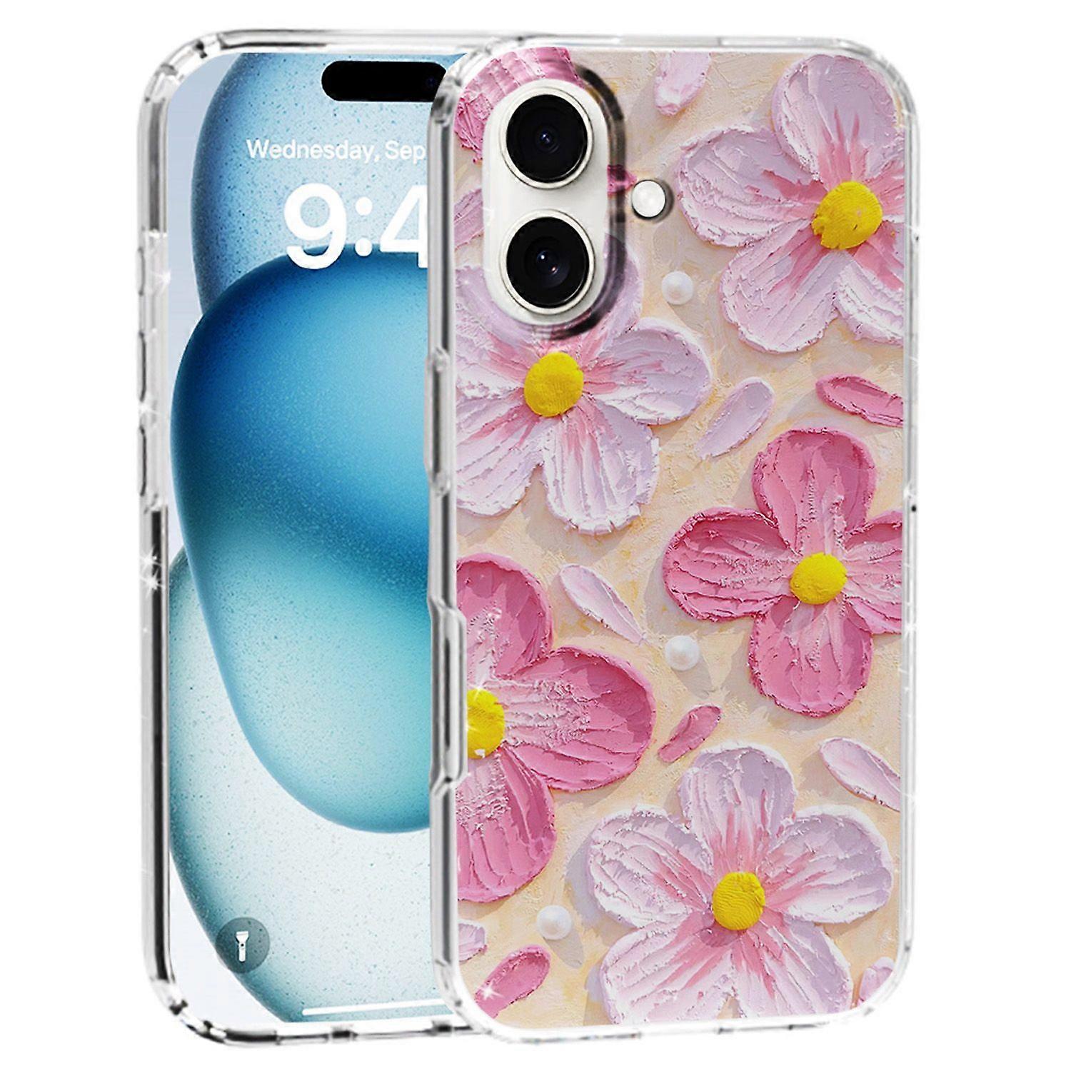 For iPhone 16 Plus Phone Case IMD Pattern Print PC TPU Mobile Cover