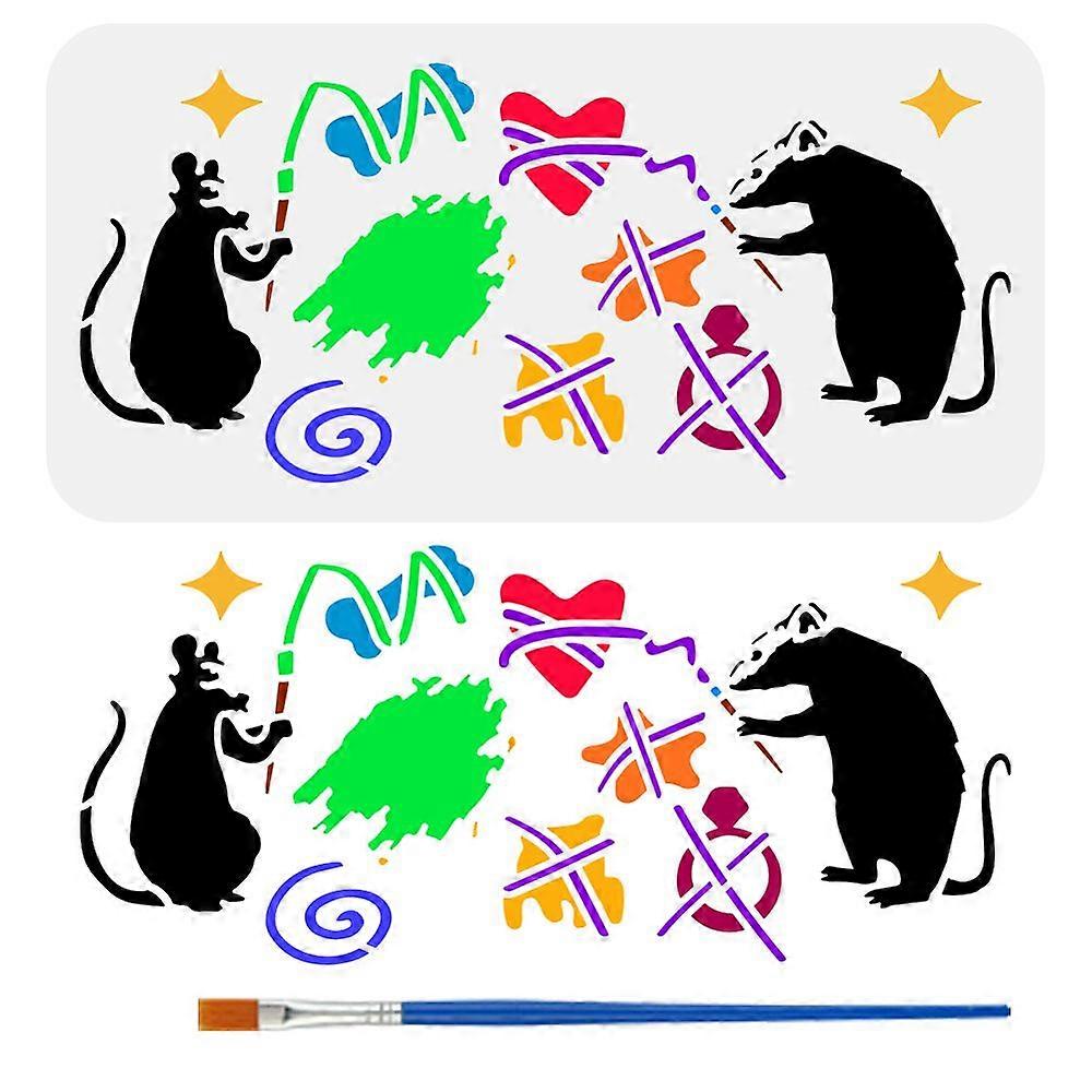 1pc PET Hollow Out Drawing Painting Stencils for DIY Scrapbook Photo Album Mouse 150x300mm