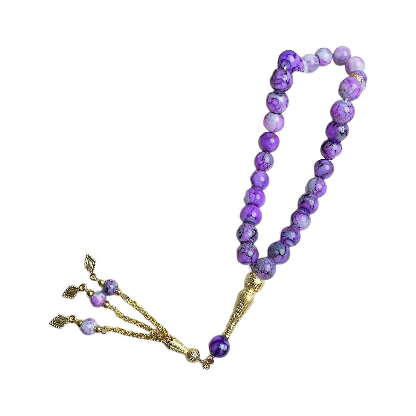 Zarif Siyah Cam Tespih İslami Tesbih El Zinciri 33 Boncuk Bilezik Meditasyon Tesbih Takı Erkekler ve Kadınlar için