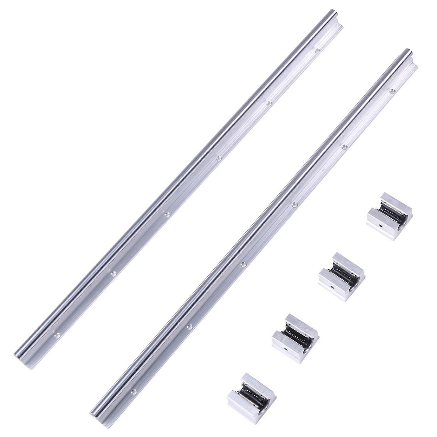 2pcs SBR12-600mm 12MM Linear Bearing Rail Slide Guide Shaft 4Pcs SBR12UU Blocks