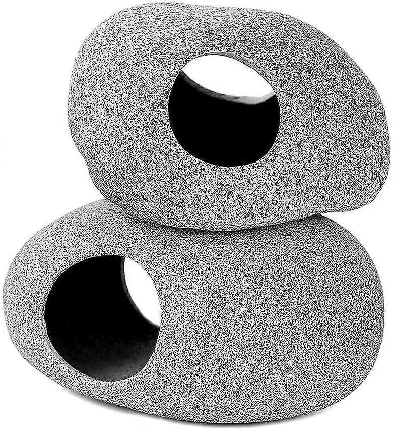 2 Pieces Stackable Aquarium Decoration Rock Caves, Hideaway For Shrimp Cichlid Hiding Breeding Spawning, Professional Hideout Decor For Territorial Fi