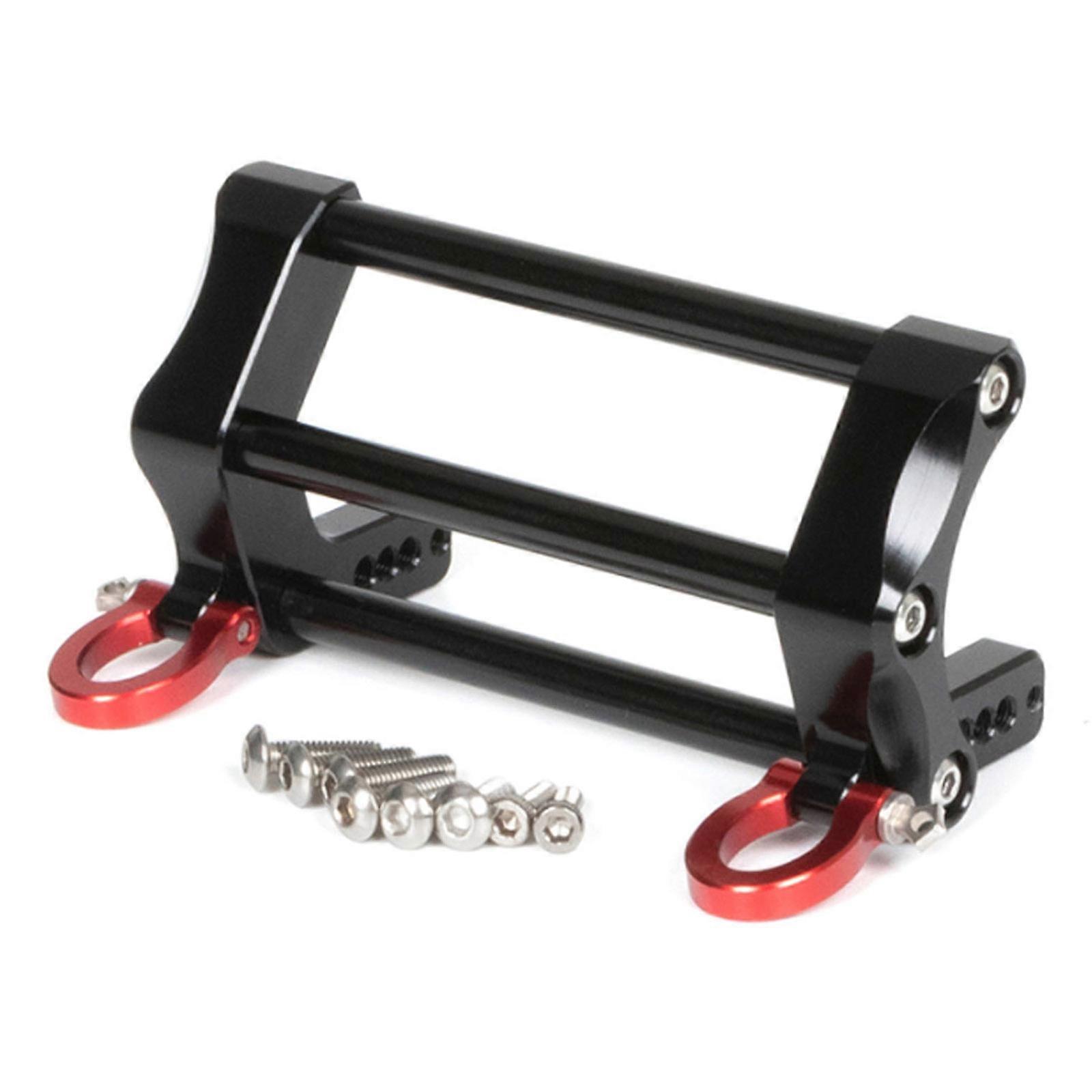 Realistic Bumper Aluminium Alloy Front Bumper Bracket with Hook for 1/10 Lower Gravity Frame RC Model Car SCX10 Accs Red