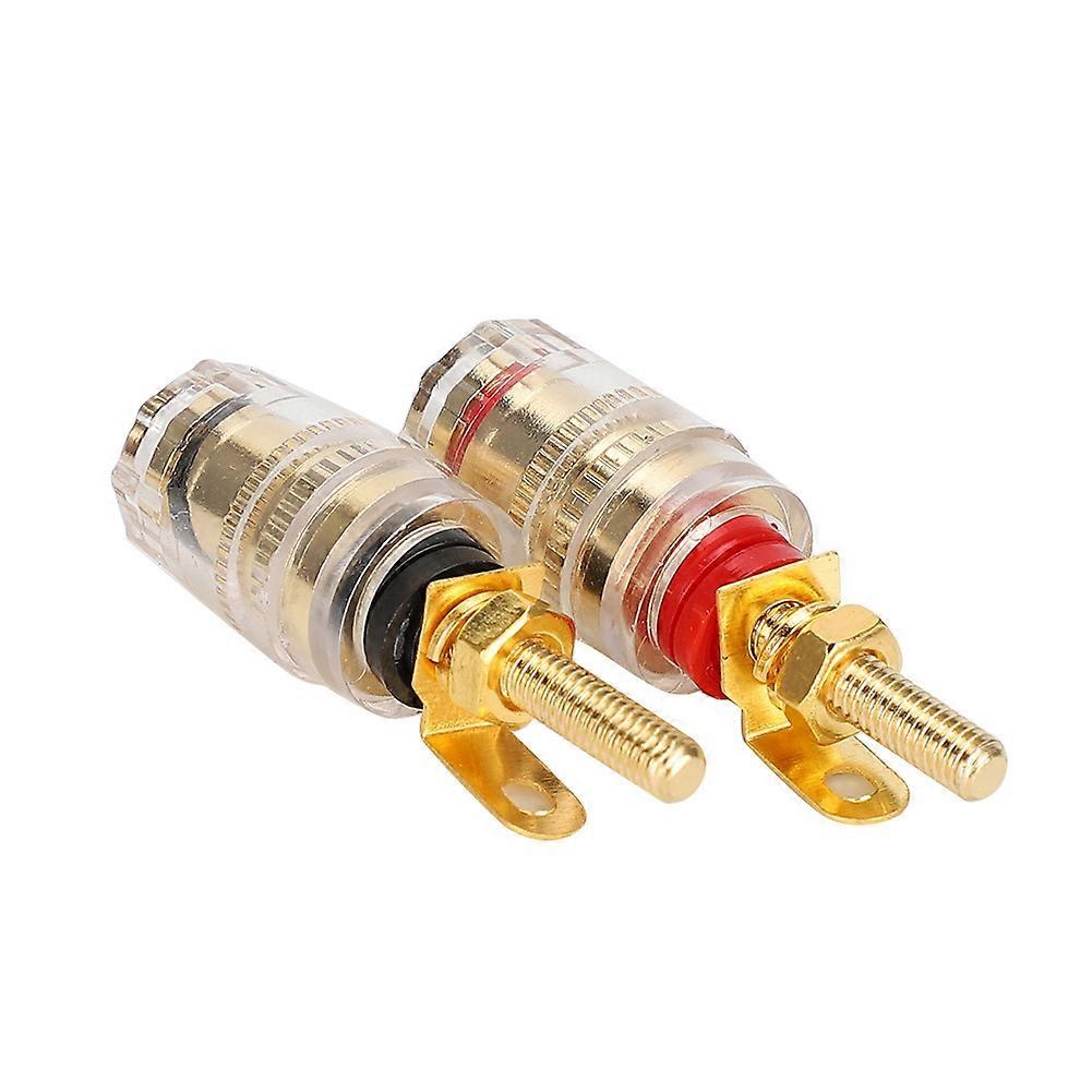 Banana Socket Gold Plated Binding Post Nut Plug Connector Speaker Jack Adapter