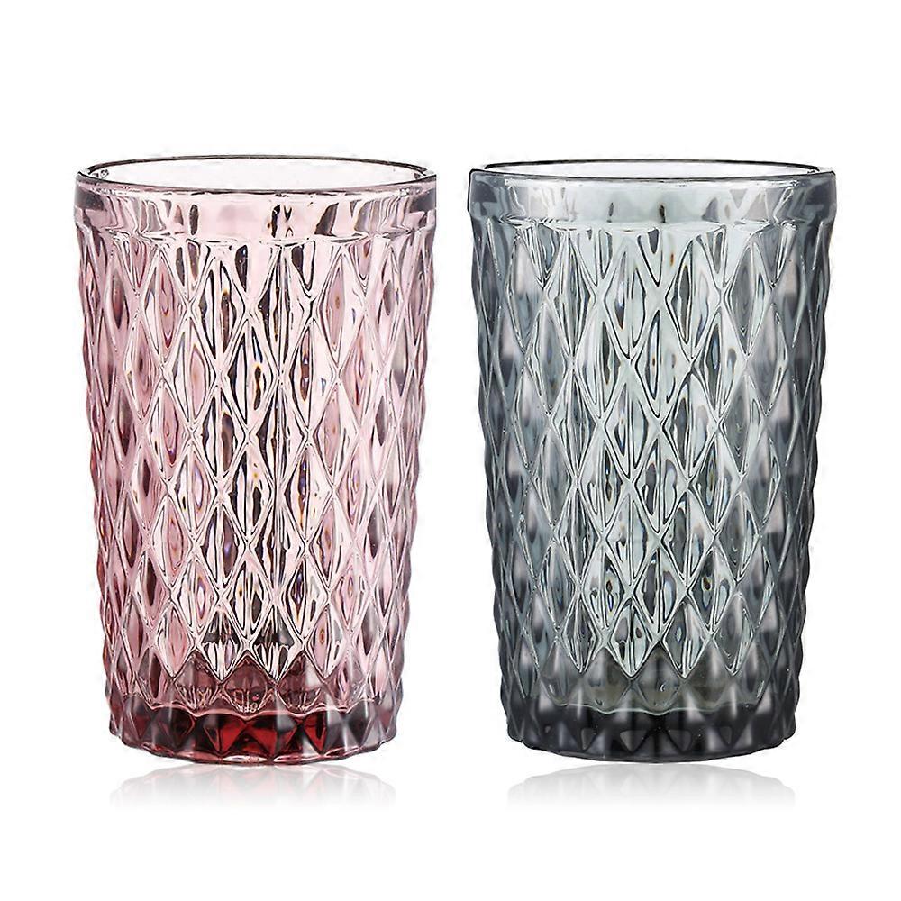 Diamond Pattern Glass Goblet, Creative Embossed Wine Glass