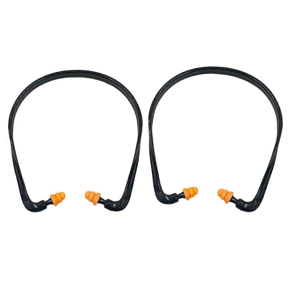 Convenient Headband Earplugs for Wide Range Usage, Lightweight Silicone Noise Reduction Earplugs Reusable Washable (2 Pair)