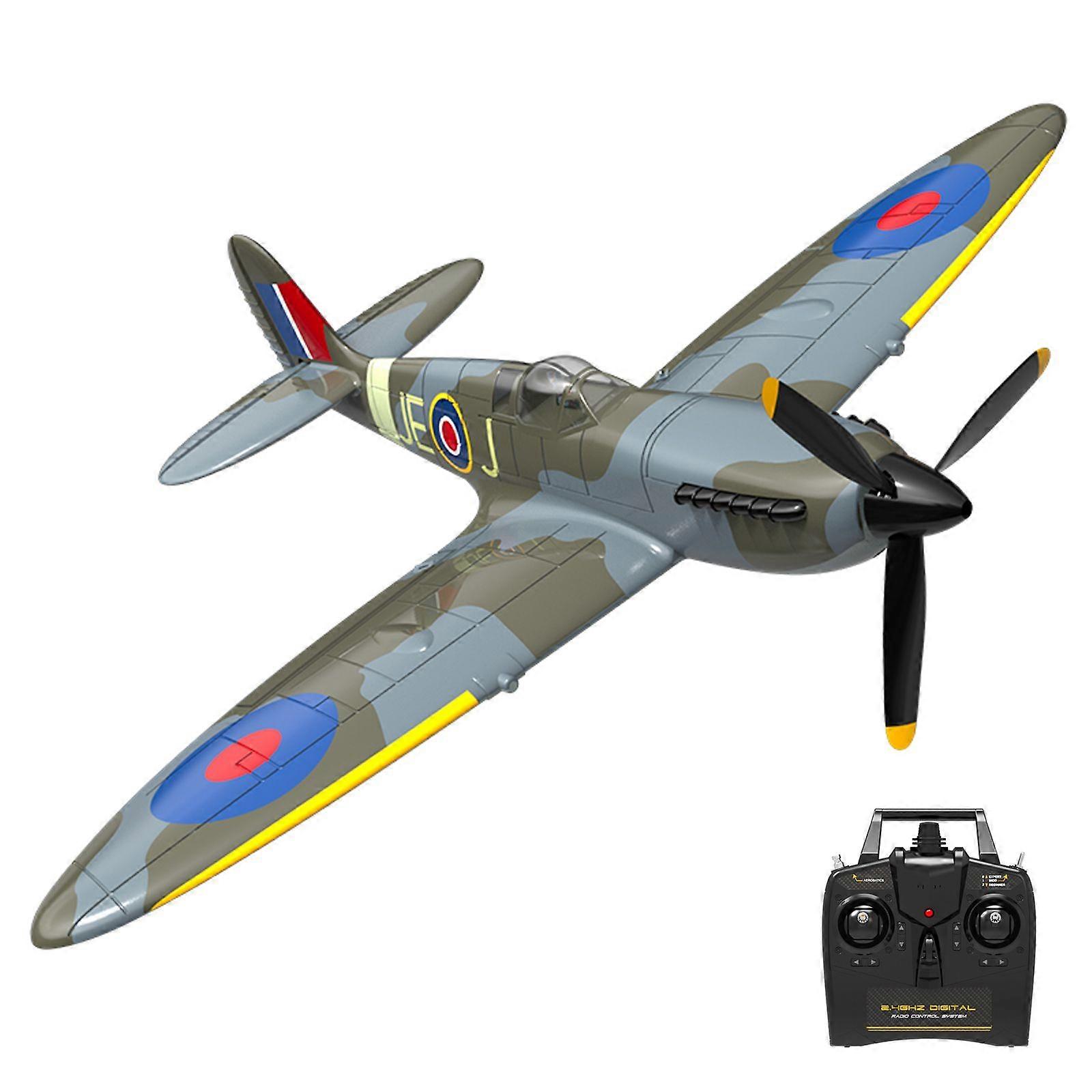 Remote Control Airplane EPP Remote-controlled Aircraft 2.4GHz 4CH Remote Control Spitfire Plane with Function Flight Stabilizer System One click Aerob