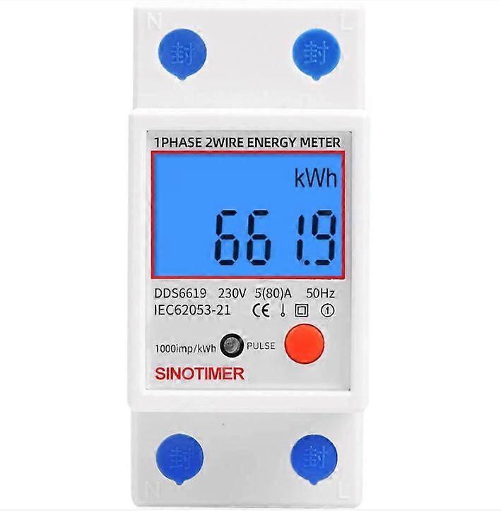 Single-phase electric sub-meter, MID certified, 45A max modular, Single tariff, LCD display