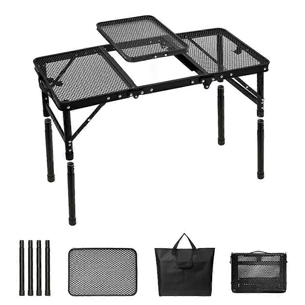Outdoor Folding IGT Table Barbecue Mesh Table Lightweight Camping Height Adjustable Mesh