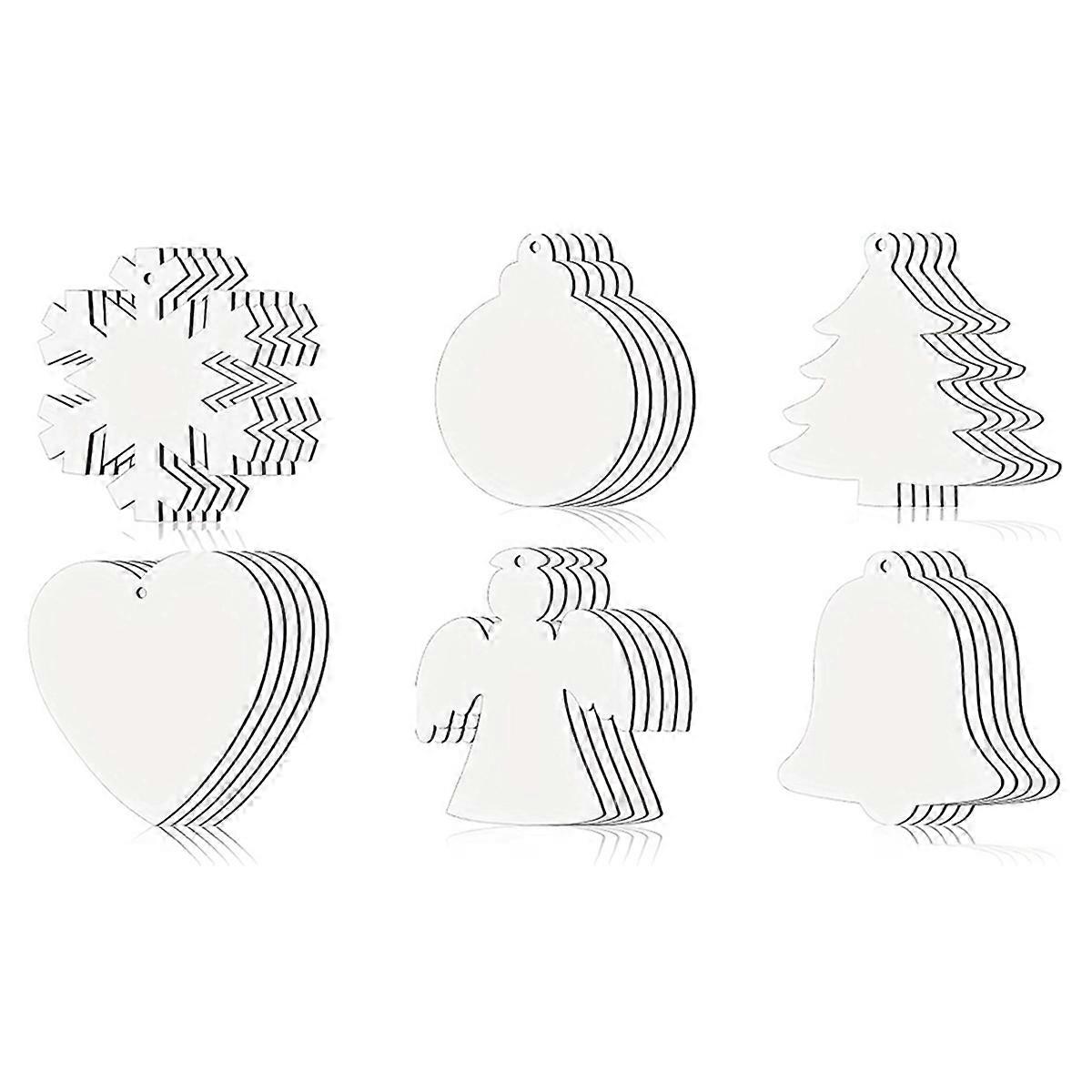 30 Pieces Sublimation Ornament Blank Sublimation Double Sided Blanks Christmas Ornament Blank Subli