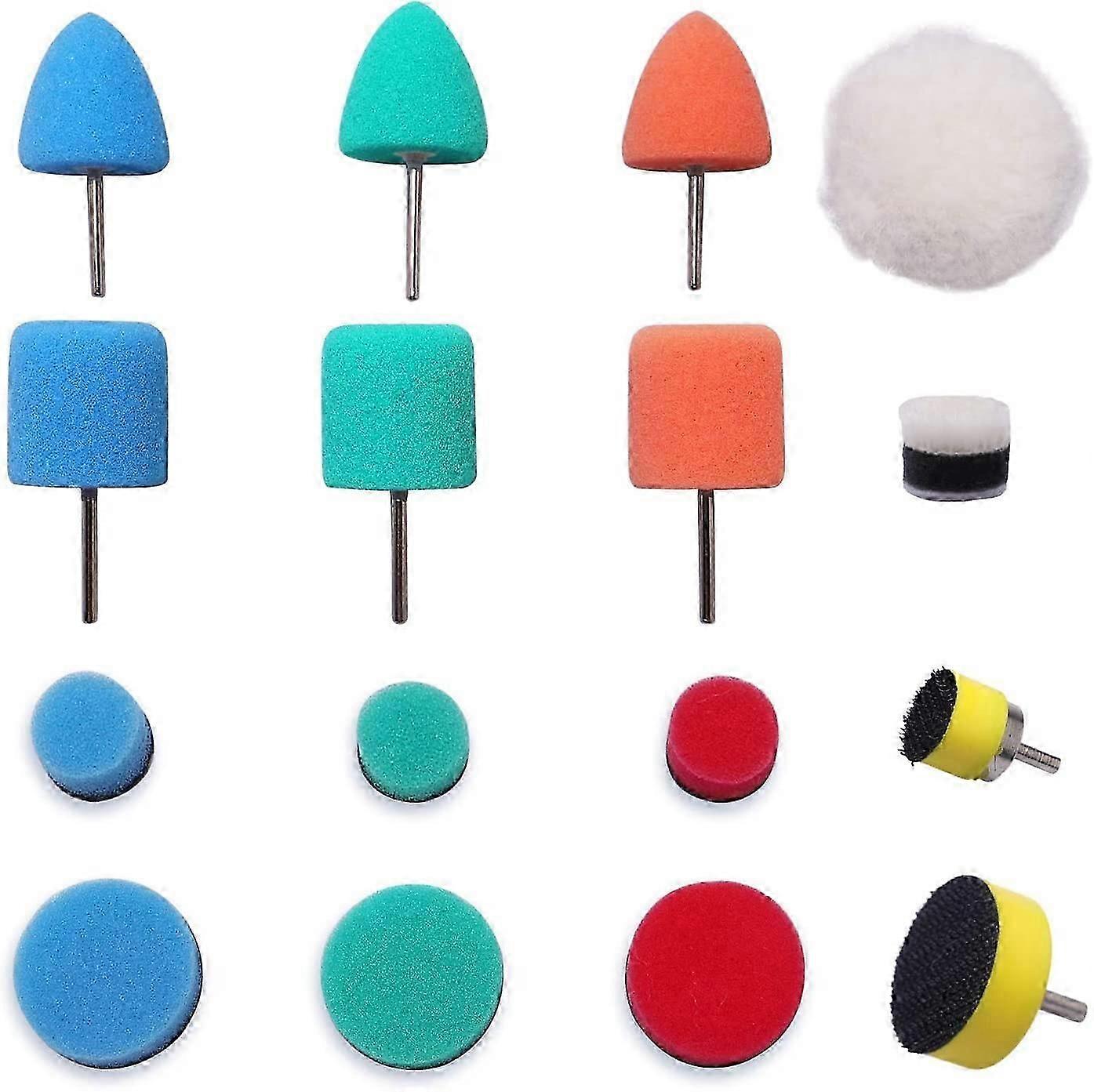Mini Polishing Sponges,16Pcs 15mm 25mm