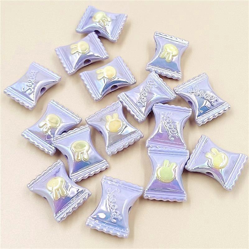 Hanmade Jewelry Making DIY Handmade Material Modeling Loose Beads UV 5pcs Rabbit Candy Pendant Necklace Bracelet Plated Color Two-color