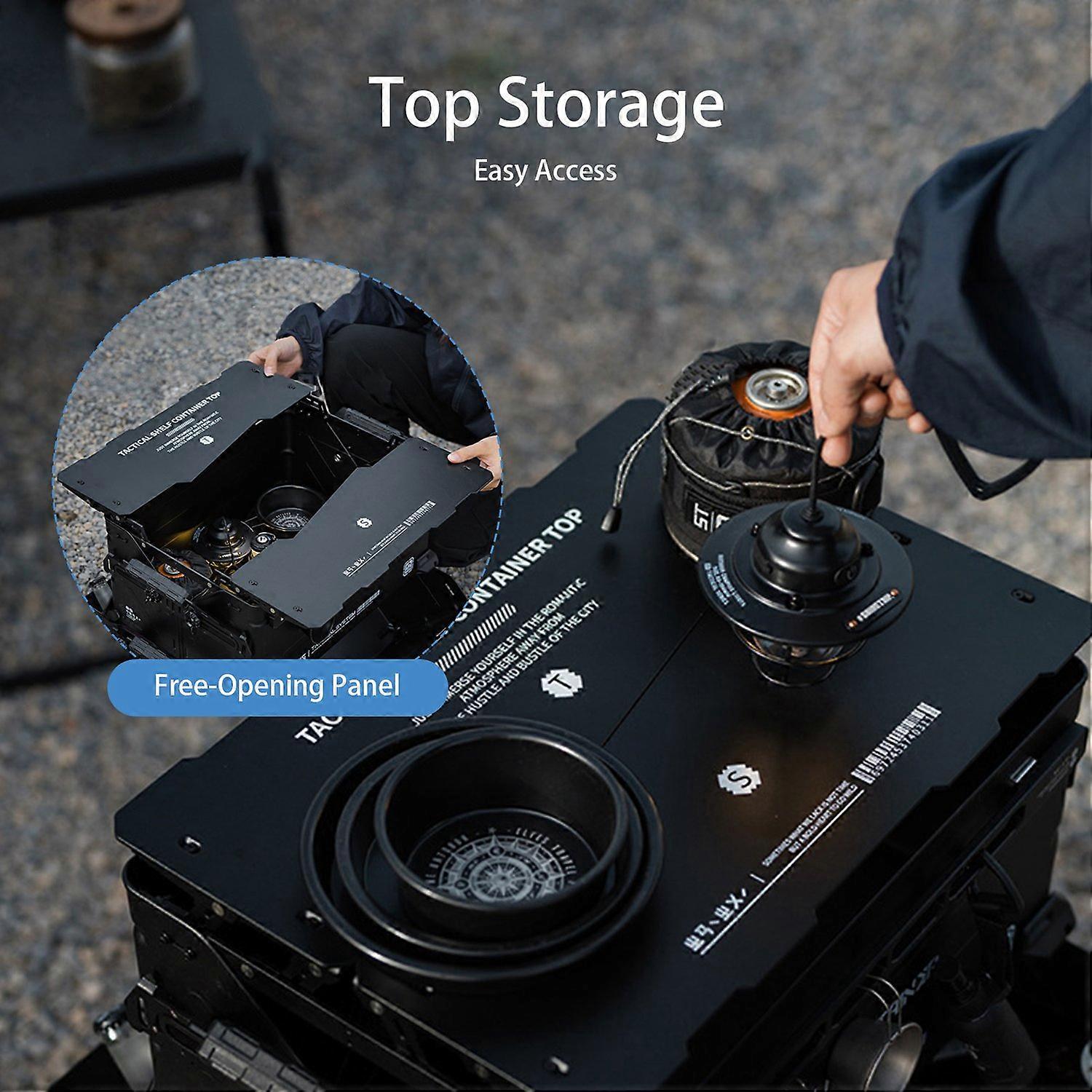 Tactical Lid for The Outdoor Multifunctional Camping Storage Chest Stackable Aluminum Box Tactical L