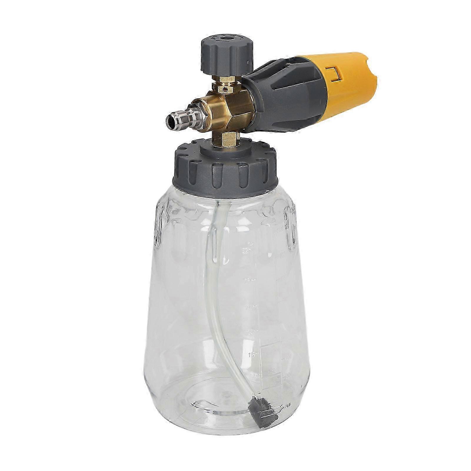 1L 4000psi Foam Generator Adjustable High Pressure Sprayer Washer Can 1/4in NPT Quick Connect Yellow