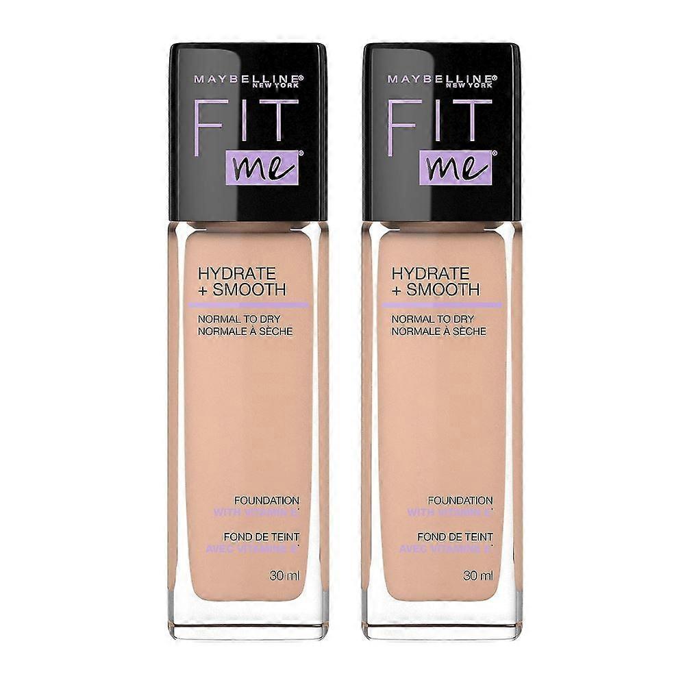 2 x Maybelline Fit Me Dewy + Smooth Foundation 30ml - 130 Buff Beige