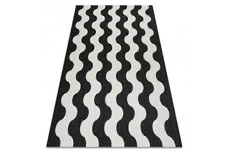 Carpet SISAL FLAT 49377690 Waves cream / black