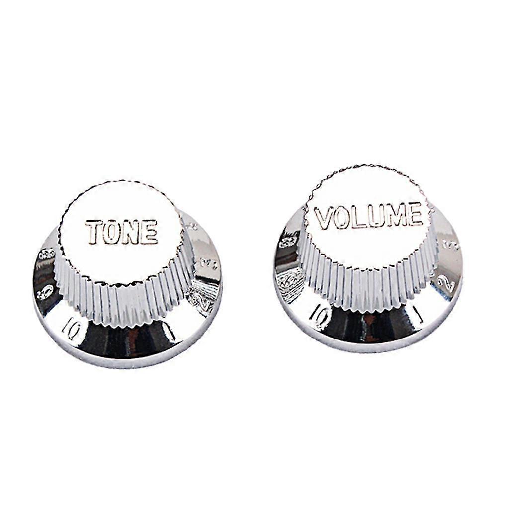 2x Chrome ABS Plastic Guitar Tone Volume Knobs Control for Guitar Bass
