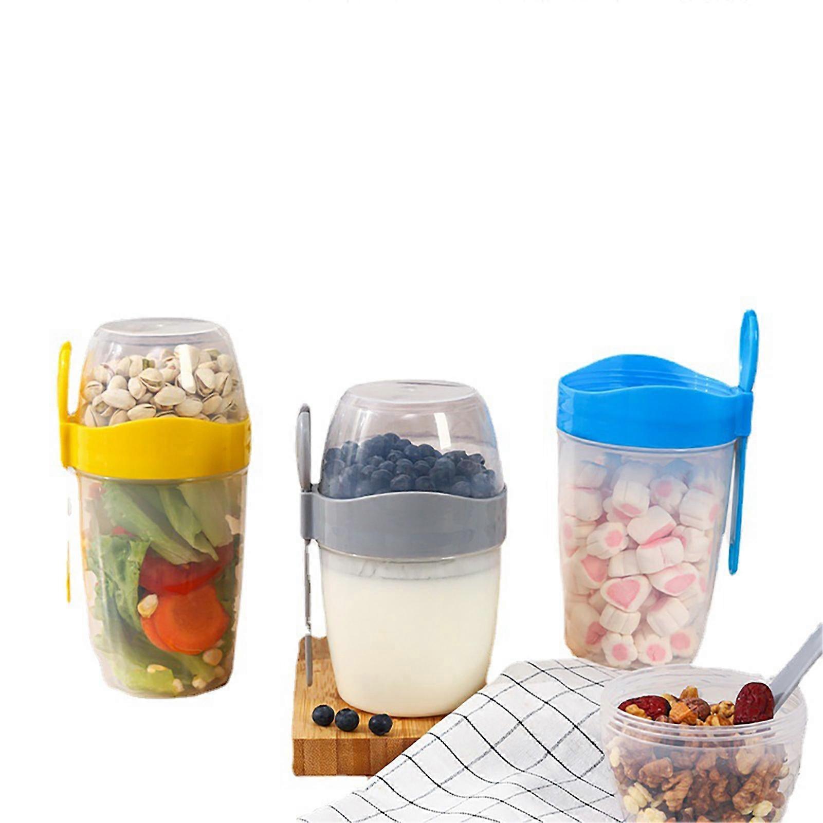 Dobbel frokostkopp havregrynkopp med lokkponger gafler for forretningsfolk