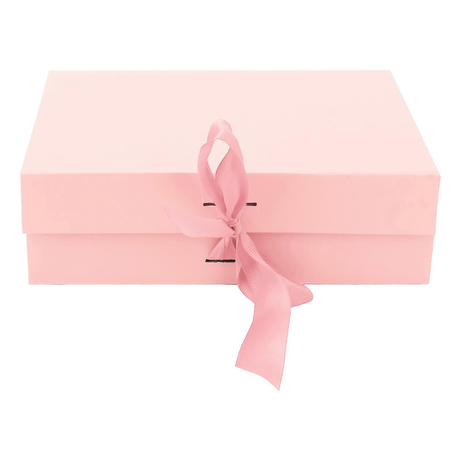 Folding Pure Color Reusable Gift Wrap Boxes with Ribbon for Storing Jewelry Candies Candles Perfume