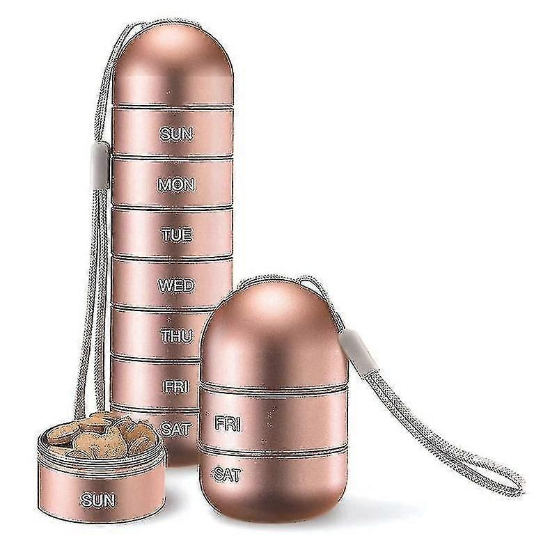 Stackable Aluminum Alloy Weekly Pill Organizer Moisture Proof 7 Day 1pc