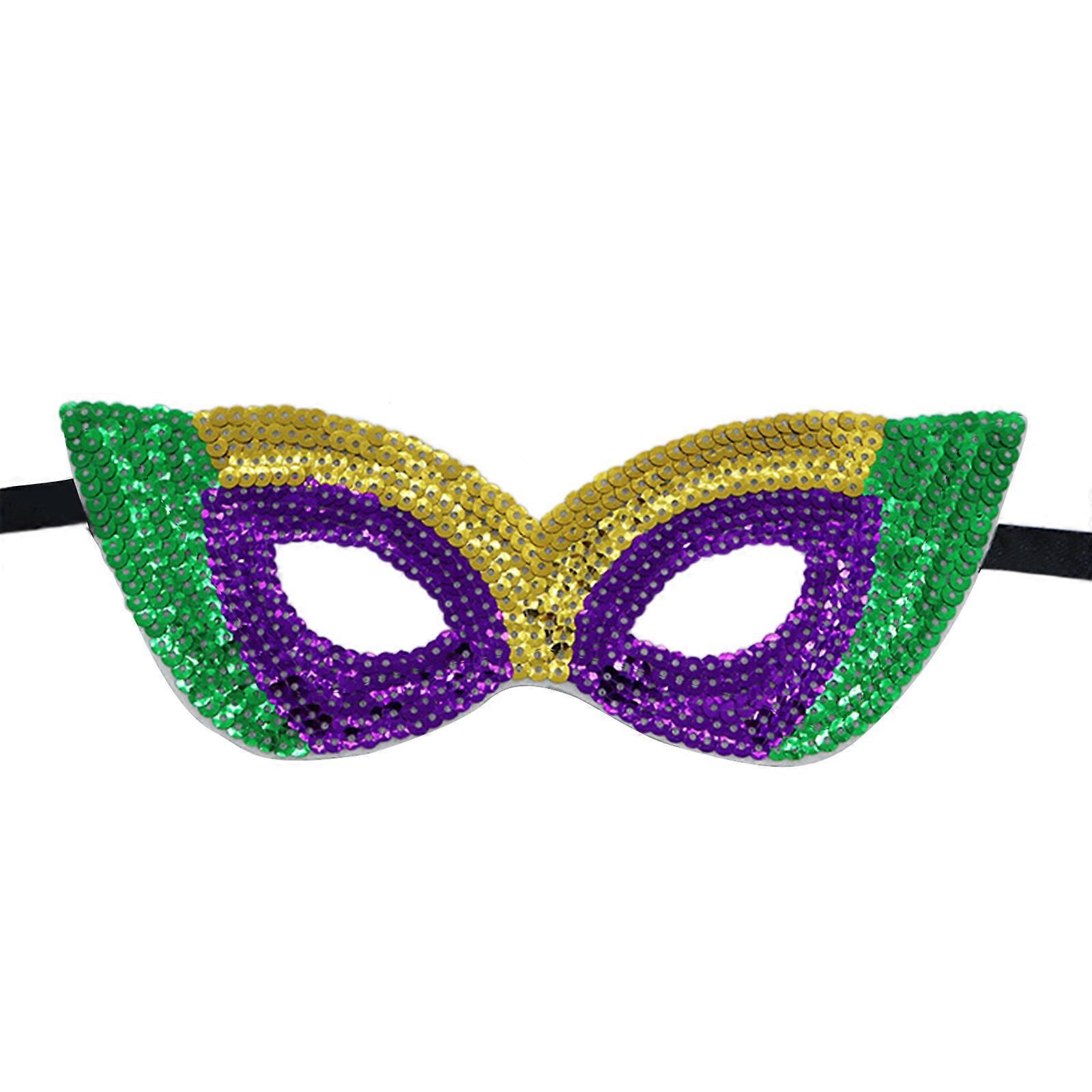 Mardi GrasEyeMask Mardi GrasHeadpiece Sequin Headband Sequin EyeMask Sequin Glasses MasqueradeMask HalloweenMask Sequin Purple B Sect