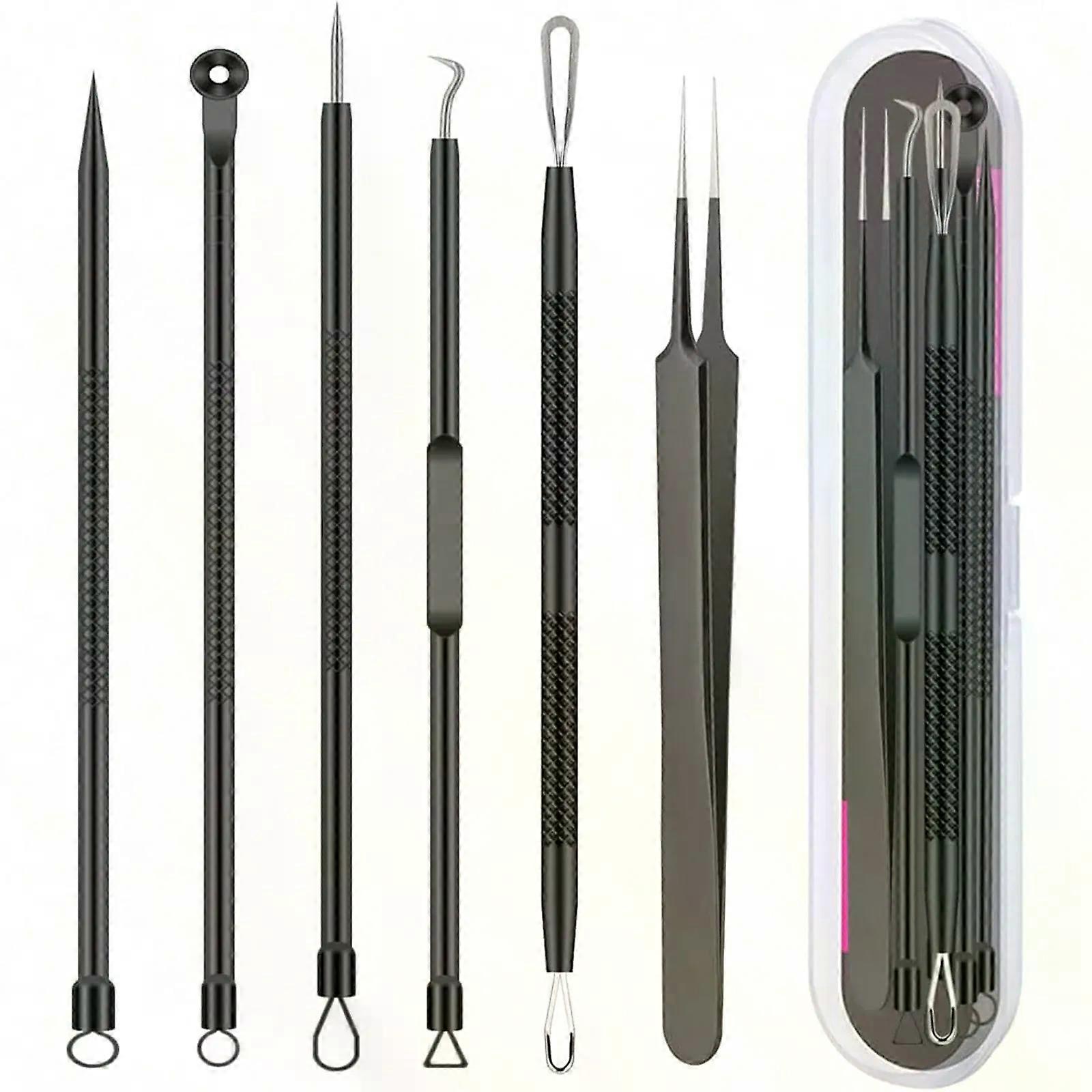 6個/セット除去針ステンレス鋼にきびにきびリムーバーツール傷フェイススキンケア美容フェイシャル毛穴クリーナー