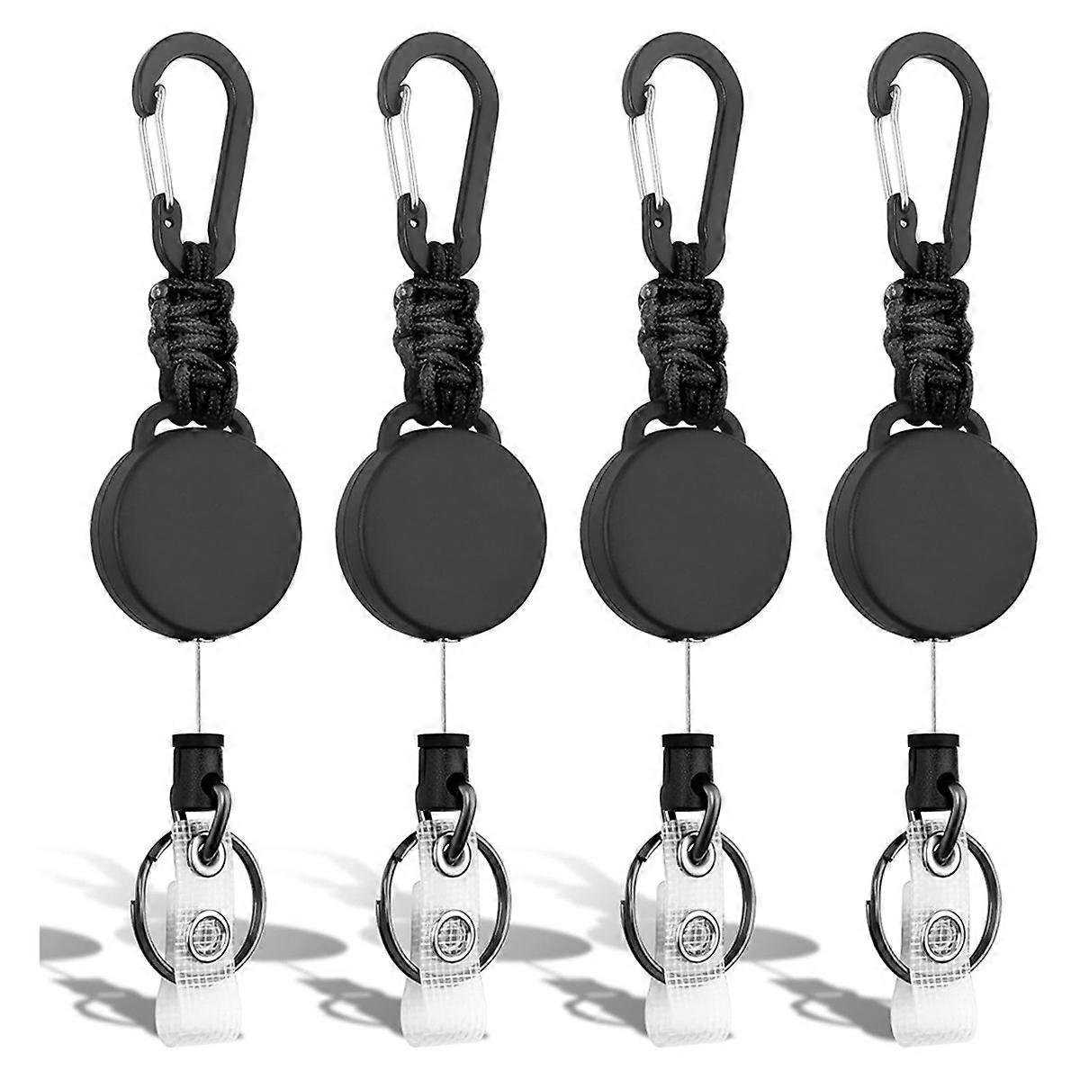 Retractable Keychain 4 Pack Heavy Duty Key Rings Retractable Lanyard