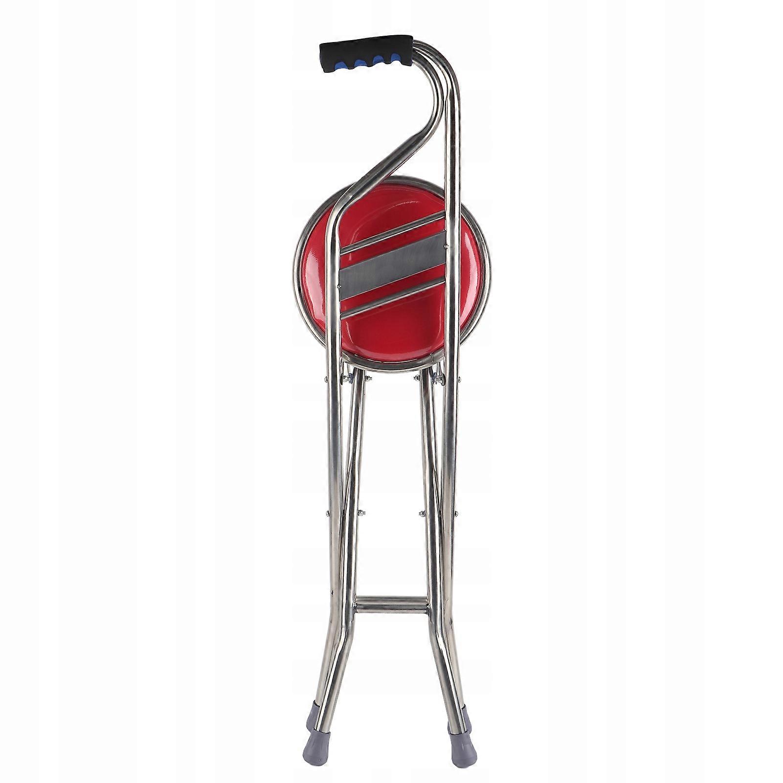 Folding Cane With A Stool Seat For Senio