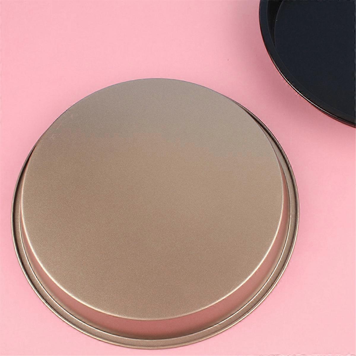 Round Pizza Mould Plate Pizza Pan Baking Mould Tray 7In Gold