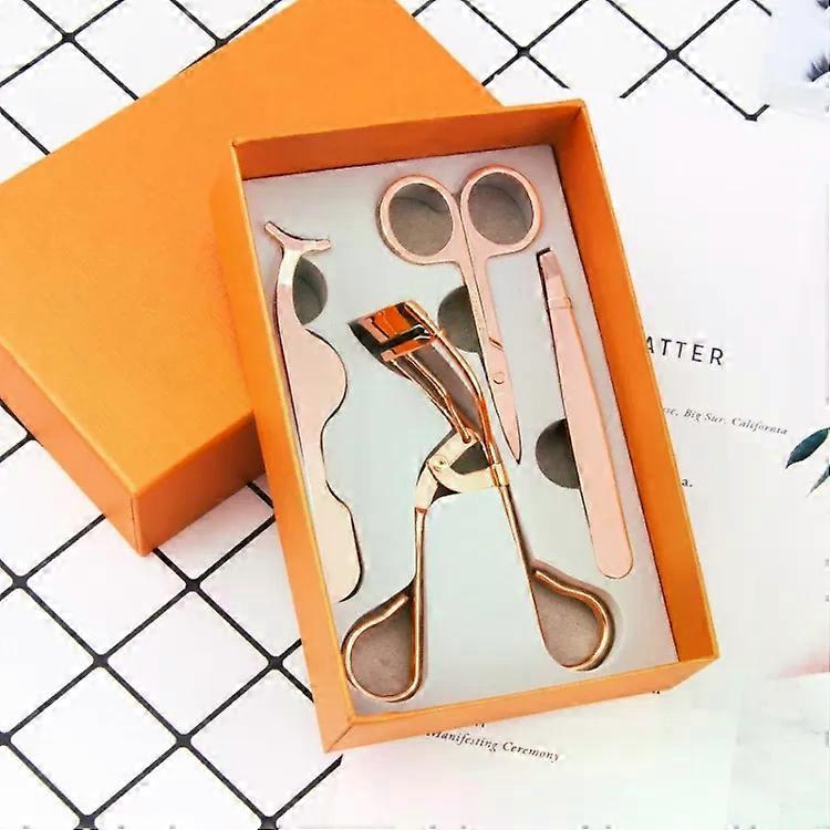 4 In1 False Eyelash Assistant Tool-2 PCS Eyebrow Clipper,Rose Gold Rose Gold