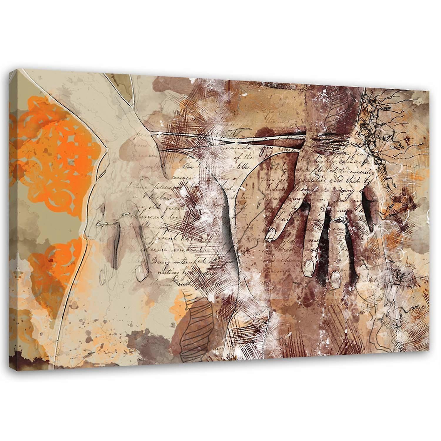 Impression sur toile, Nu féminin abstrait - 90x60