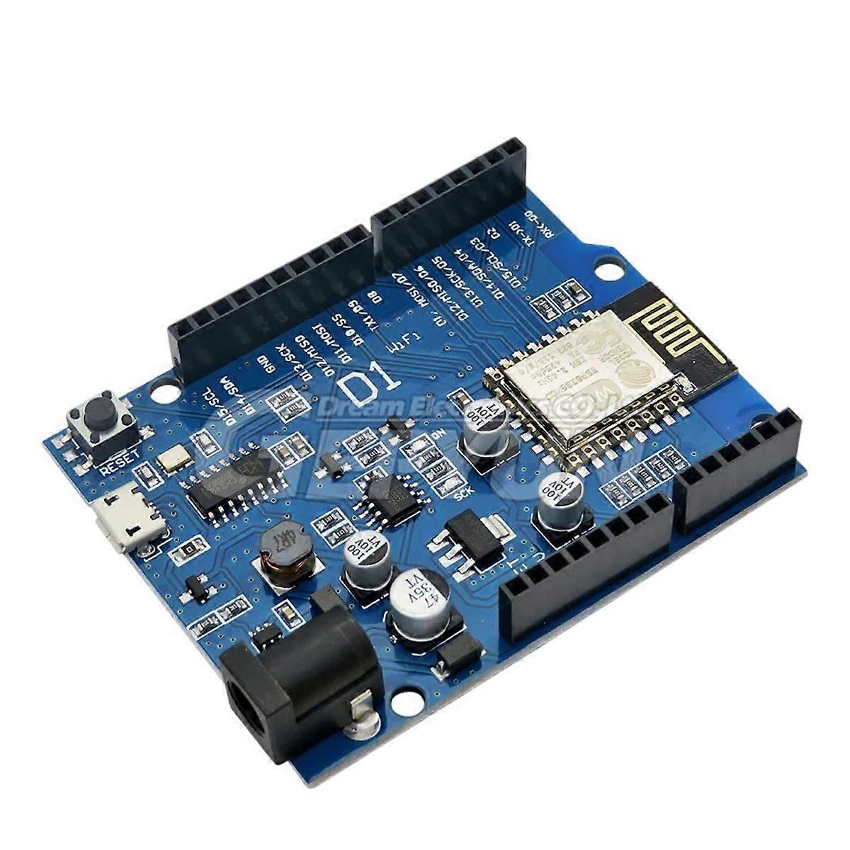 ESP-12E Wemos D1 Uno R3 WiFi Development Board CH340G Compatible Shield for ESP8266, High Reliability and Stable Performance
