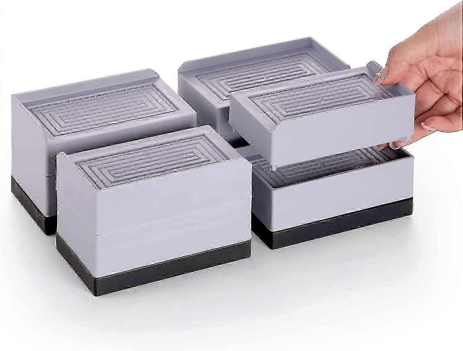 Risers de móveis ajustáveis de 3 polegadas, risers de cama empilháveis para serviço pesado, risers de sofá de até 1300lbs, risers de mesa retangular de pernas de sofá conjunto de 4, riser de mesa