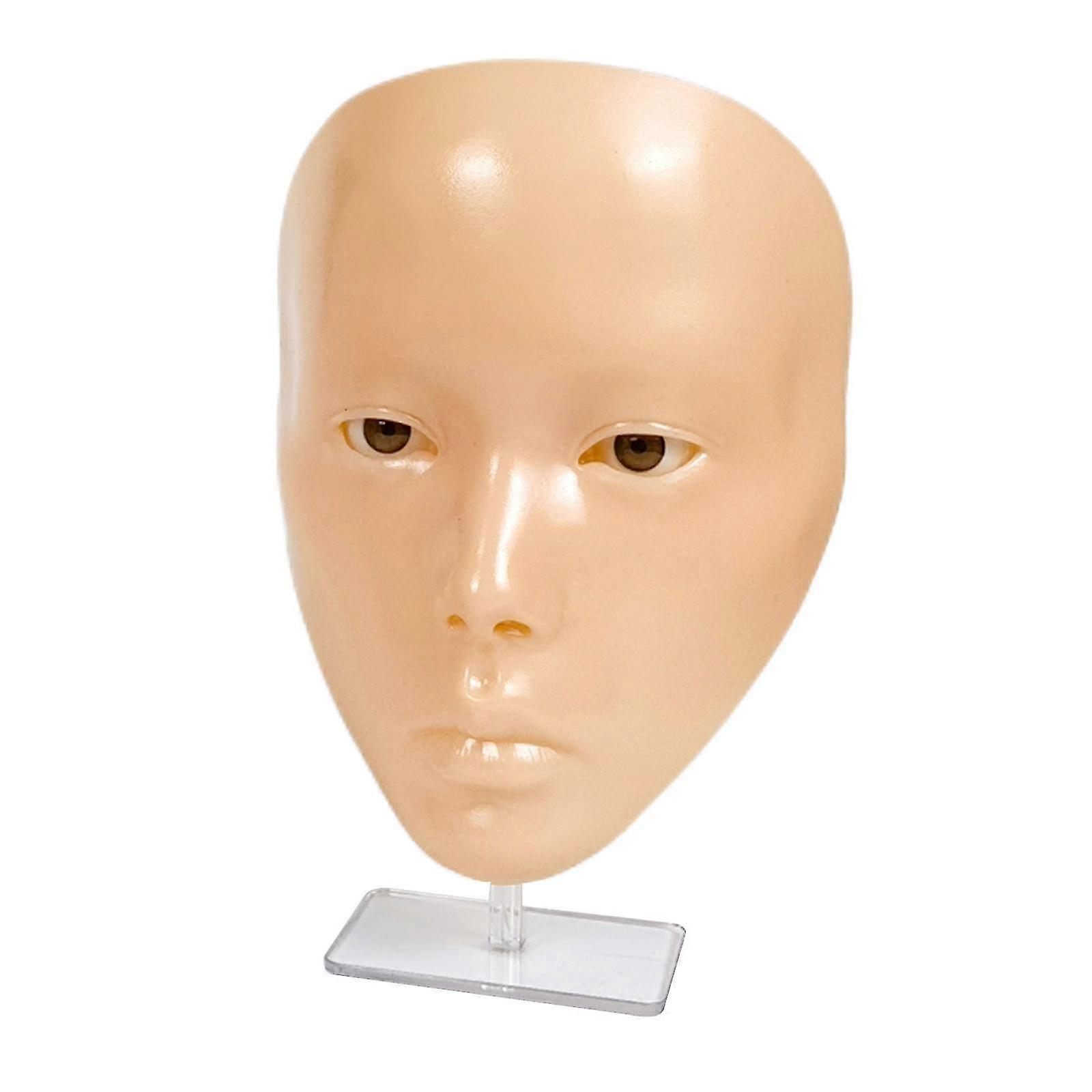 Flat Face Mannequin Head for Makeup Practice, Cosmetology Training for Beginners