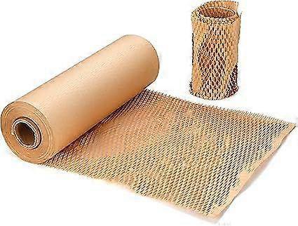 Kraft Wrapping Paper Honeycomb Cushioning Wrap RollEco-Friendly Kraft Wrapping Paper for Fragile Gift Wrap Moving Packaging38cm*30m