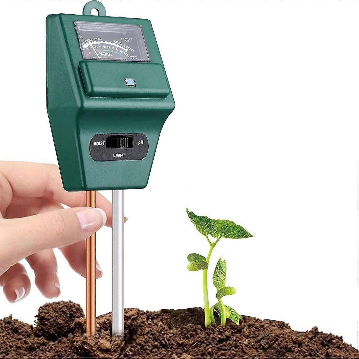 Soil pH Meter for Soil Testing with Light pH Acidity 3 in 1 Hydroponic Plants Soil Plant Care Sensor