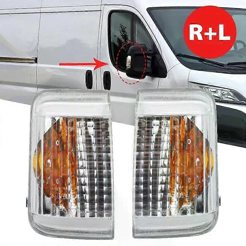 Car Wing Mirror Indicator Light Lamp Lens Cover Plastic Clear Fit compatible for Peugeot Boxer Citroen Jumper Relay 2006-2022