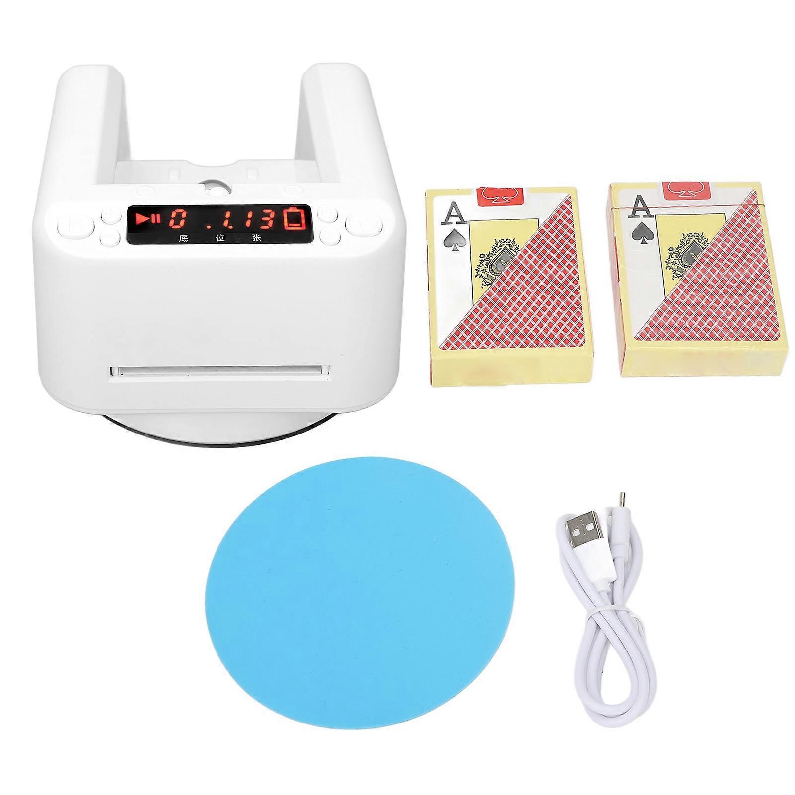 Automatic Dealer Professional Home Party Game Rechargeable 360 Degree Rotating 2 Decks Card Dealing Machine