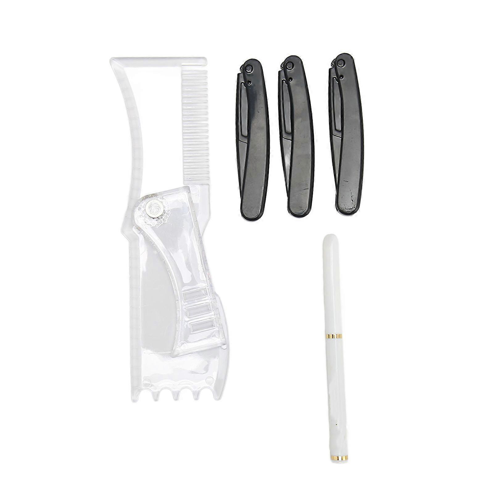 Transparent Beard Shaping Tool Template Manual Beard Trimmer Barber Pencil Set Mustache Styling Tool